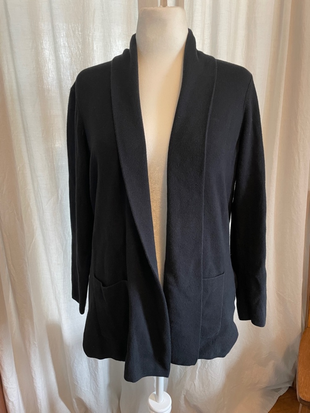 J. Crew Black Open-Front Shawl-Collar Blazer